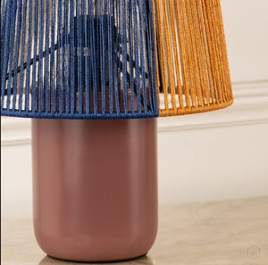 Dual Colour Farmhouse Rattan Shade Table Lamp | E27 Lamp | Designer Bedside <b>Decorative</b> <b>Light</b> for Living Room - Product Image 2