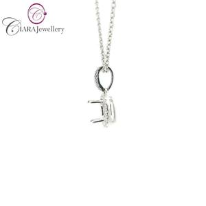 0.75CT เพชรสีขาว/เหลืองทองจี้ทรงเบาะเดี่ยวดีไซน์เรียบง่าย AU750รัศมี18K - Product Image 2