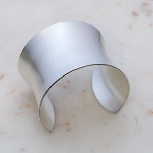 Large Brass Cuff <b>Bracelet</b> for Women - Wide Concave Statement Bangle Bold Gold Open Cuff - <b>Adjustable</b> Wristband - Product Image 2