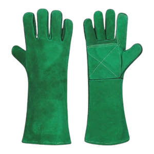 Customizable Logo Reinforced Cowhide Split Leather Heavy Duty Firefighting Welding <b>Gloves</b> Reflective Industrial Safety Clothing - Product Image 3