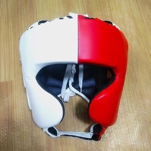 Profesional de alta calidad de cuero genuino entrenamiento de lucha equipo de cabeza de boxeo tendencia superior MMA Muay Thai casco protector facial - Product Image 3