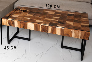 Table basse en bois d'acacia, meubles de salon modernes, faits à la main, durables, écologiques - Product Image 3
