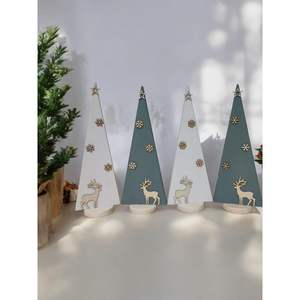 <b>Wooden</b> and MDF <b>Christmas</b> <b>Tree</b> Table Top Decor for Festive Ambience - Product Image 3