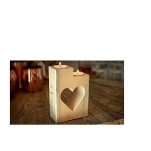 Portavelas de Madera Clásico Hecho a Mano para Bodas, Eventos Festivos, Fiestas y Regalos, Mini Portavelas para Mesa de Hogar o Restaurante - Product Image 4