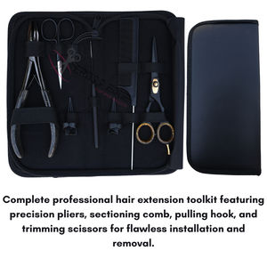 Kit Completo de Herramientas para Extensiones de Cabello Micro Link con Alicates de Crimpado Planos de 7 Pulgadas, Gancho para Cabello, Peine de Cola y Juego de Dedales Separadores - Product Image 6