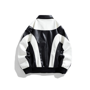 Blouson universitaire en cuir personnalisé pour homme avec broderie de logo sur le devant, style streetwear hivernal, options de couleur et de broderie personnalisées - Product Image 4