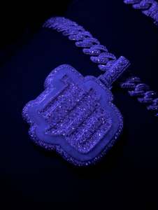 Pendentif chaîne hip-hop personnalisé de 3 pouces en argent sterling 925 avec diamants Moissanite VVS - Product Image 2