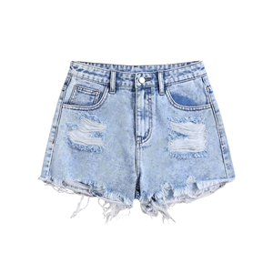 Custom Distressed Washed Denim Shorts <b>Hip</b> Hop Streetwear Harajuku American Style Heavyweight Acid Washed Denim Shorts <b>For</b> Men - Product Image 2
