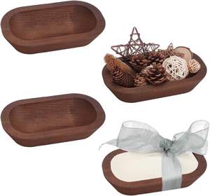 Cuenco Rústico de Madera Natural para Velas, Bandeja Portavelas Hecha a Mano, Estilo Rústico, Ecológico y Duradero, para Exhibición de Velas y Potpourri - Product Image 2