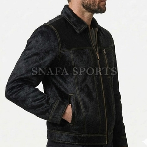 Vestes en cuir à poils de qualité supérieure, col montant personnalisé, fermeture éclair, taille adulte – Nouveauté très demandée - Product Image 3