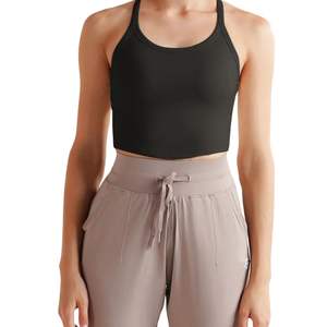 Custom Wholesale Women Racerback Crop Tank <b>Top</b> Sleeveless Yoga Gym Sports Bra Stretch Breathable Fitness Workout Activewear - Product Image 1