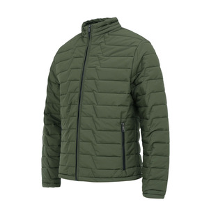 <b>Men's</b> Olive Green Puffer <b>Jacket</b> Stand Collar Zipper Closure Windproof Polyester Wadding Casual Autumn Regular Fit Wholesale <b>men</b>. - Product Image 6