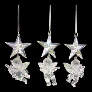 Vente chaude en gros, décoration de Noël, Nouvel An, vacances, décoration de la maison, étoile en acrylique plaquée argent brillant, or, ornement de chérubin - Product Image 4