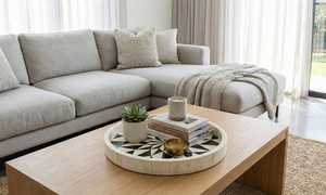 Plateau décoratif en os incrusté de motifs mosaïques, fait main, de qualité supérieure, pour la décoration intérieure et comme article cadeau - Product Image 3