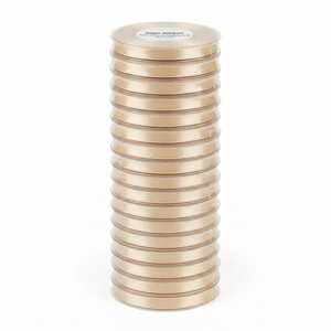 6mm Champagne Pale Gold Single Face Satin Ribbon Wholesale 20 Rolls x 8 Meter for Jewelry Cards Bridal Invitations <b>Bows</b> Bulk - Product Image 1