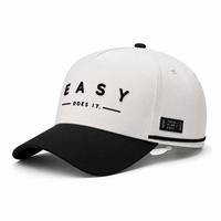 Casquette de baseball bicolore avec logo brodé 3D personnalisé, coton de haute qualité, 5 panneaux, respirante, imperméable, réglable, pour hommes