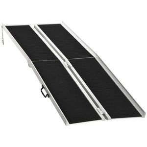 Portable 8 Threshold Ramp Foldable Carpeted Wheelchair Ramp for Handicap Car Access Home Use - Product Image 1
