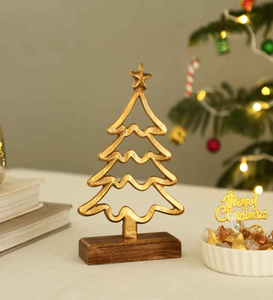 Modern Brass Christmas <b>Tree</b> Decor With <b>Star</b> Top Handicraft Ornament <b>For</b> Holiday Table Display christmas decoration home decor - Product Image 1