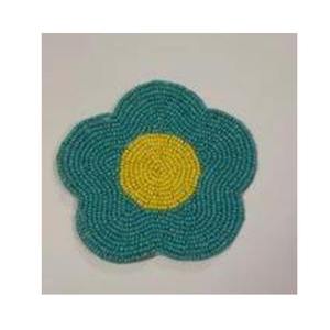 Orange Design Glass Beaded Coaster <b>Set</b> of <b>4</b> Tea Coffee Mug Drink Coaster <b>Dining</b> <b>Table</b> Festive Occasion Gift <b>for</b> Housewarming - Product Image 6