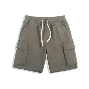 Shorts Cargo Homme Style Urbain Uni Taille Élastique Tissu Polaire Polyester/Coton Séchage Rapide Gym Course à Pied Poches Vente en Gros - Product Image 1