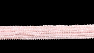 Perles facettées en quartz rose naturel, perles de quartz rose de 3 mm, brin de 13 pouces, perles rondes en quartz rose, quartz rose AAA - Product Image 2