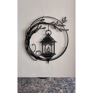 Arte de pared de metal Cottagecore Farmhouse Gothic Outdoor Lanterned Metal Lantern Wall Art - Product Image 2