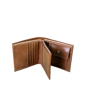 Tan <b>Brown</b> Genuine Leather Men <b>Wallet</b> Retro Bifold Short Purse Multi Card Slots Billfold Flap Photo ID Window Coin Pocket Button - Product Image 3