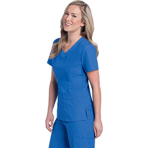 Tenues d'infirmière d'hôpital, ensembles de blouses à manches courtes, en coton tricoté, unisexe, détection d'aiguilles, tailles personnalisables, logo, vente en gros - Product Image 3