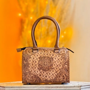 2026 Newly Arrive High Quality Waterproof Lightweight Genuine Leather Women's Mini Speedy Duffle Bag Antique Designs Tooling - Product Image 1