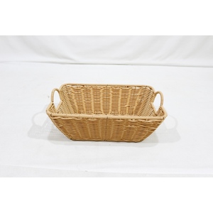 Panier de rangement rectangulaire en polyrotin tressé avec poignées latérales surélevées pour comptoir de cuisine - Product Image 5