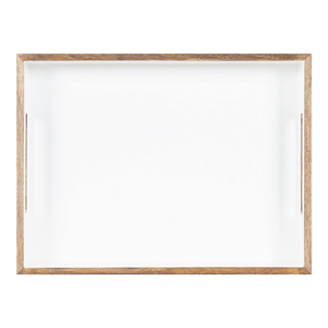 Fabrication sur mesure Plateau rectangulaire en bois de manguier avec poignées Plateaux en bois pour la décoration et le service à prix de gros et à bas quantité minimale de commande - Product Image 2