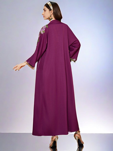 Vestido Abaya para mujer musulmana, vestido Abaya bordado, Abaya de lujo, Abaya al por mayor estilo Dubái, fabricantes de Abayas, logotipo personalizado - Product Image 2