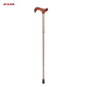 Canne de marche pliante légère de 330g avec manche en bois et pointe en caoutchouc antidérapante - Product Image 2
