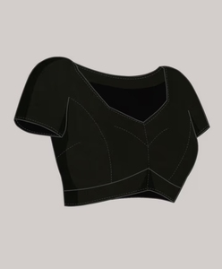 Sari Tradicional KV de Seda Kanjivaram Negra Tejida de Banarasi con Blusa Sin Coser para Fiesta - Product Image 5