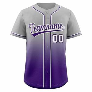 Camiseta de béisbol personalizada con color y logotipo, 100% poliéster, resistente al viento, ropa de equipo de béisbol transpirable, venta en línea, subida por Dress Sports - Product Image 1
