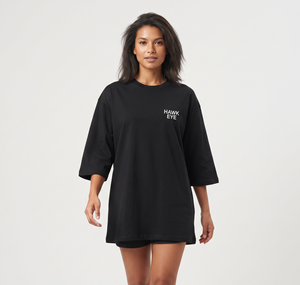 Loose Women's Crew Neck Cotton T Shirt Long Body Oversized Three Quarter Sleeve Breathable Custom Apparel Wholesale - Product Image 5