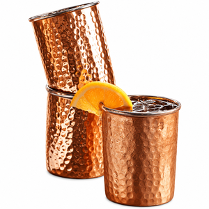 Ensemble de verres à boire ayurvédiques en cuivre pur martelé, gobelets en cuivre faits à la main, écologiques, pour un cadeau bien-être - Product Image 3