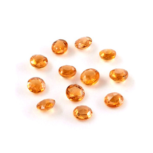 แซฟไฟร์สีส้มธรรมชาติแบบไม่ผ่านการปรับแต่ง ขนาด 4 มม. รูปทรงกลม, พลอยแซฟไฟร์สีส้มทรงโรสคัทธรรมชาติสำหรับทำเครื่องประดับ - Product Image 3