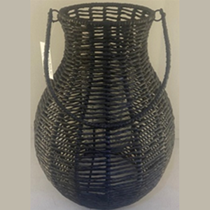 Lanterne décorative artisanale en fer noir, verre et papier pour une utilisation intérieure et extérieure, pour la décoration de la maison - Product Image 3