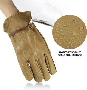 High Quality Leather Water Resistant <b>Driver</b> <b>Gloves</b> Hand Protection Custom Logo Driving <b>Gloves</b> With Adjustable Elastic Buckle - Product Image 4