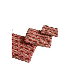 Ensemble de 3 pochettes plates Bohamin SustainablePretty Buti en coton imprimé à la main avec fermeture éclair, multifonctions, petite capacité, sacs utilitaires, cosmétiques - Product Image 3