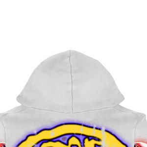 Men's White <b>Hoodie</b> Graffiti Back Print Hip Hop Streetwear Skull Spider Pattern <b>Summer</b> OEM Service Breathable 100% Cotton - Product Image 2