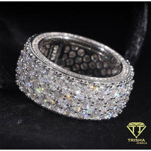 Anillo múltiple de plata de ley 925 premium con diamantes cultivados en laboratorio, tono oro rosa, joyería de lujo para compradores mayoristas. - Product Image 1