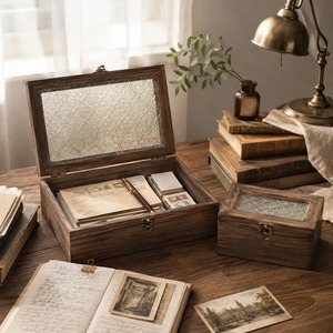 Caja de Almacenamiento de Madera Natural Más Vendida con Tapa con Bisagras, Organizador Duradero para el Hogar, Oficina, Dormitorio y Embalaje de Regalos en Venta - Product Image 2