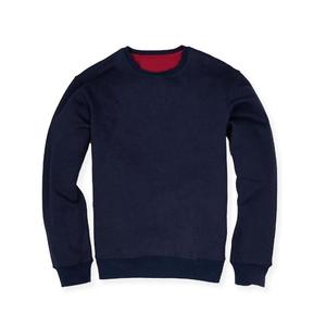 Ensemble de survêtement en coton bleu marine pour homme, col rond, manches longues, couleur unie, style décontracté, coupe régulière, taille élastique - Product Image 4
