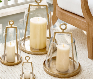 Acube Industries Handmade Organic Round Glass <b>Lantern</b> with <b>Gold</b> Metal Frame Base for Home Decoration Christmas Use High Quality - Product Image 5