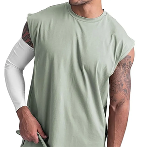 <b>Men's</b> Sports Sleeveless Vest Basketball Summer T <b>Shirts</b> Gym Collarless High Elastic Plain T- <b>shirt</b> Custom Digital Printing - Product Image 3