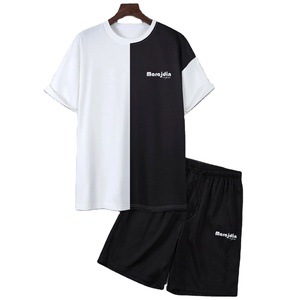 Custom Men Short Sleeve T-shirt And Shorts Two Piece <b>Twin</b> <b>Set</b> Mens Short <b>Set</b> For Sale - Product Image 5
