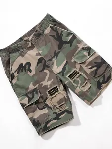 Men <b>Camouflage</b> <b>Cargo</b> Shorts Loose Fit Tactical Short <b>Pants</b> Denim Look Pocketed Casual Summer Wear - Product Image 2