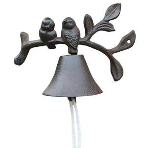 Campana de hierro tradicional rústica para puerta, campana colgante de pared para puerta de granja, jardín y decoración de entrada exterior - Product Image 1